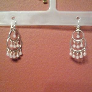 SALE! Rose Quartz, Strlg Silver Earrings - Lovely!